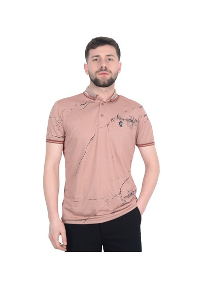 Cengiz İnler Baskı Desenli Erkek Polo Yaka  T-shirt