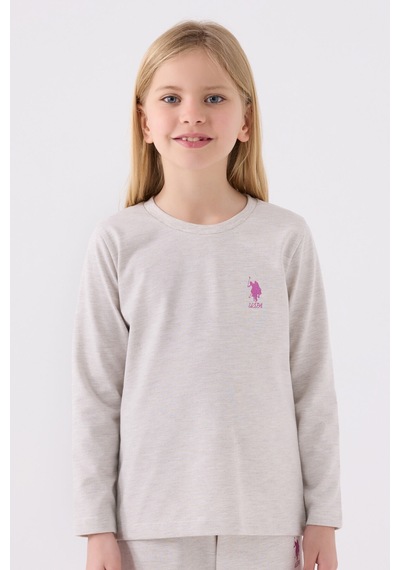 U.s. Polo Assn Kız Çocuk Gri Pijama Takımı Gri