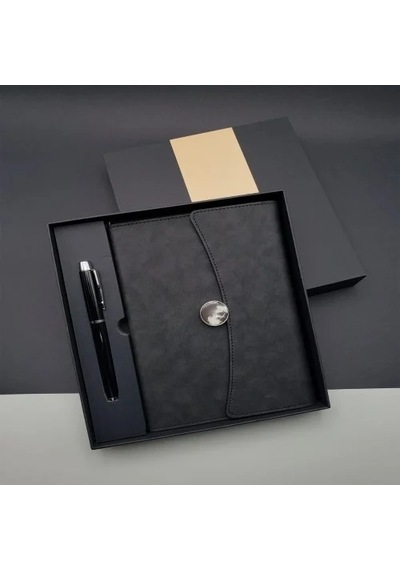 Lb Çizgili Defter Ve Metal Kalem Seti
