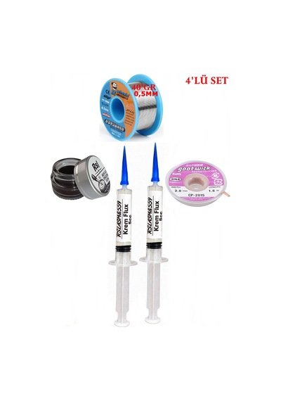 Lehimleme Seti 40 G 0,5 Mm Lehim Teli Cp-2015 Lehim Fitili Flux Lehim Toplama Set Tk25
