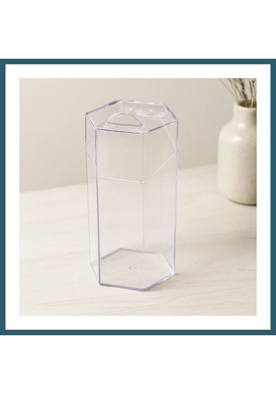 Bezos Kapaklı Makyaj Fırça Organizeri 6 Bölmeli Mika Kristal Plastik 10x8.9x20 Cm Ob Çok Renkli