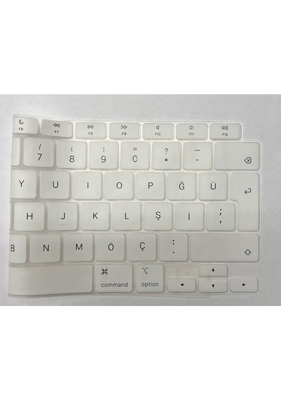 Arabulalaca Apple Uyumlu MacBook Air 13 İnç 2020 A2337 M1 Işlemcili Türkçe Q Silikon Klavye Koruyucu Beyaz