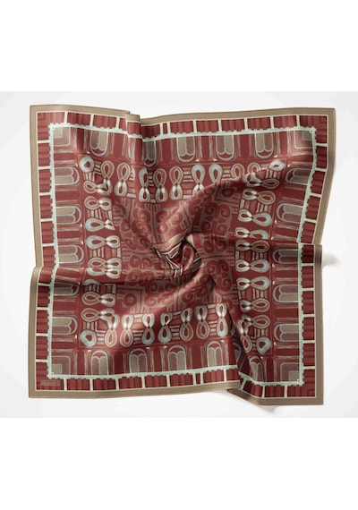 Silk Home Dört Mevsim Antik Motif Viskon Velora Eşarp 6419 Kiremit Bordo