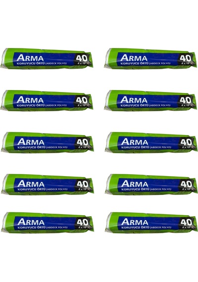 Arma Naylon Tadilat Boya Koruyucu Örtü Poşet Folyo - 4x10 Metre - 40 M2 - 10 Paket