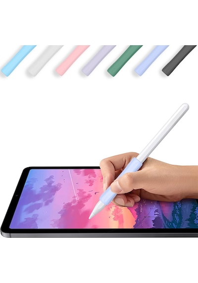 Apple Pencil 1-2 Nesil Pro Usb-c Uyumlu Soft Yumuşak Silikon Kalem Tutucu Zarif Ve Rahat Kullanım Lila