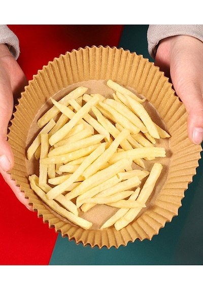 Airfryer Hava Fritözü Fritöz Pişirme Kağıdı - 100 Adet 16cm Stoneware Kahverengi Diğer