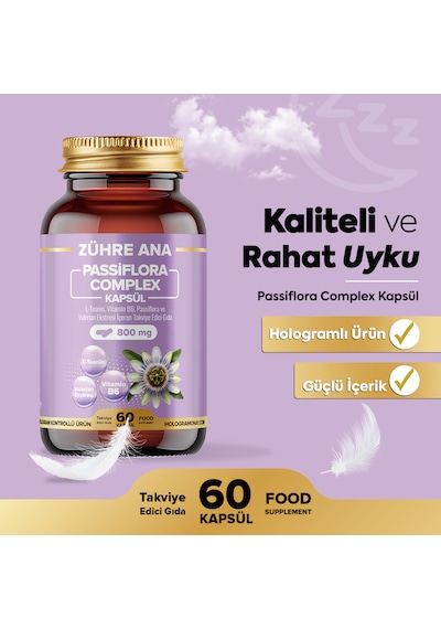 L-teanin, Vitamin B6, Passiflora Ve Valerian Ekstresi İçeren Takviye Edici Gıda