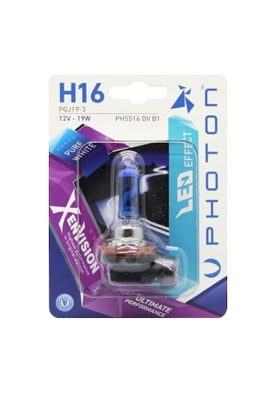 Ampul H16 12v 19w Xen Vision Tekli Blister Beyaz Işık 6000k Pht Ph5516 Dv B1