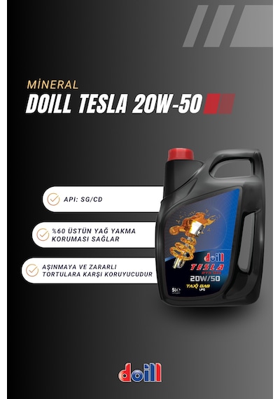 Doill Tesla 20W-50 Apı Sg/Cd 5 L Motor Yağı