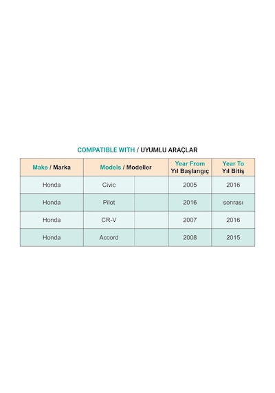 Honda Civic Pilot Cr-v Accord İçin Çamurluk Ağzı Klips - 1 Adet