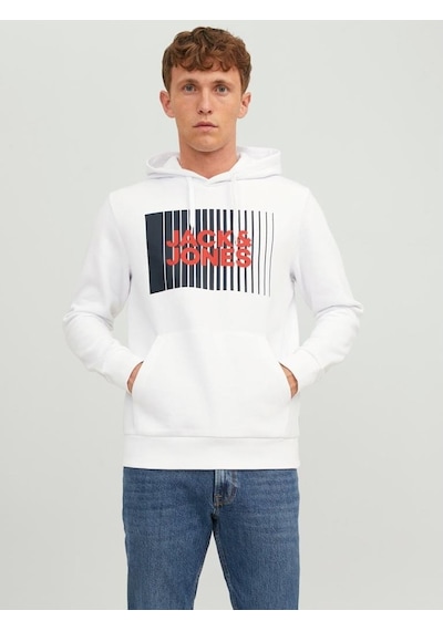 Jack & Jones Jjecorp Logo Sweat Hood Play Noos Beyaz 001