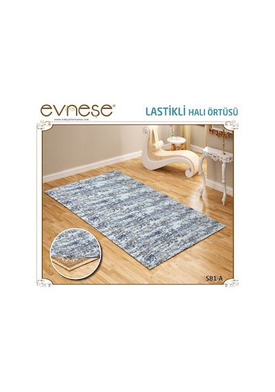Evneşe 4m2 Lastikli Halı Örtüsü Desenli S81-a Gri