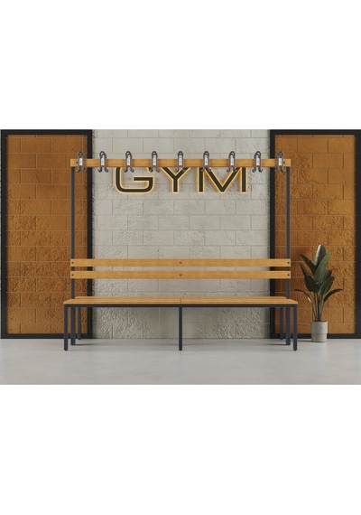 Ayakkabılıksız 6 Ayaklı Çift Taraflı Bank, 18 Kanca, 200x85x170 Cm, Spor Bankı