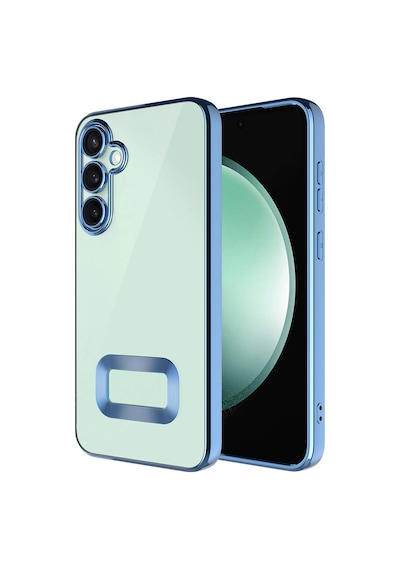 Galaxy S24 Plus Kılıf Kamera Korumalı Logo Gösteren Zore Omega Kapak Sierra Mavi