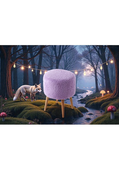 Teddy Bacaklı Puff Mor