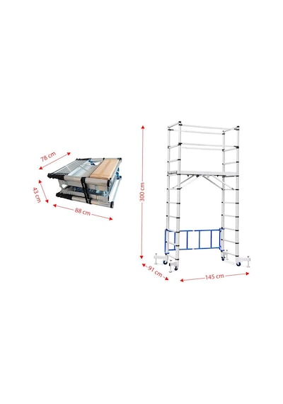 Master 504340 Alüminyum Teleskopik İskele 300 Cm