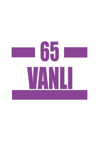 65 Vanlı Araba Sticker 17x17 Cm Mor