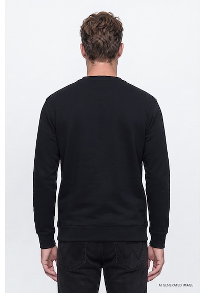 Wrangler Pamuklu Regular Fit Logo Detaylı Erkek Sweatshirt W2620152001 Siyah
