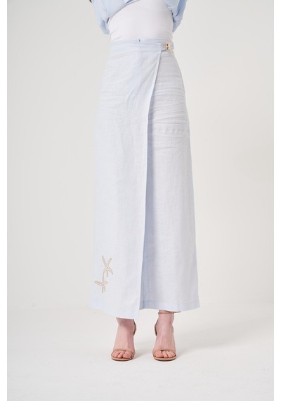 Oe25y939653 Omelya Keten Pantolon Mavi