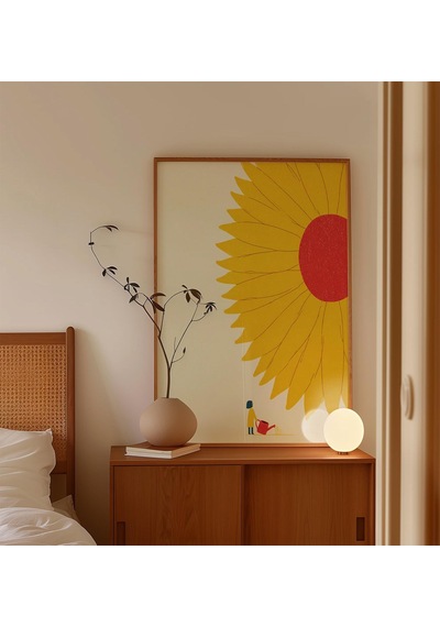Ayçiçeği Minimalist Poster Sarı Çiçekli Duvar Sanatı Modern Botanik Baskı