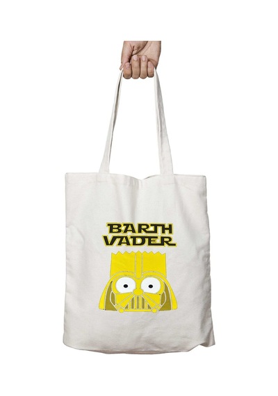 Art Hediye Simpsons Bart Vander İki Tarafı Kalıcı Baskılı Yıkanabilir Çanta Çok Renkli