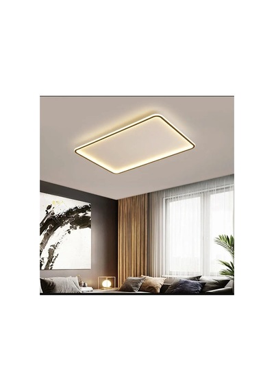 Eskitme Gold 60x40cm Dikdörtgen 6500k Soğuk Beyaz Led Avize
