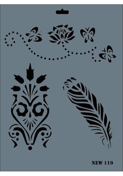 Rich New Seri N-119 Stencil 35x25 Cm - Uxfo-287589 Renkli