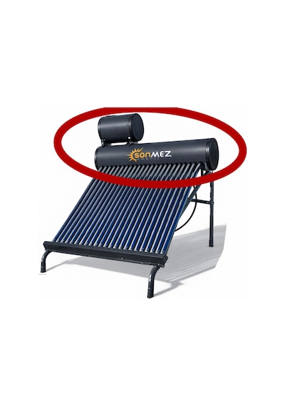 Solar Krom 18x Vakum Tüplü Güneş Enerjisi Depoları Sadece Depolar Açık Devre Doğal Akışlı