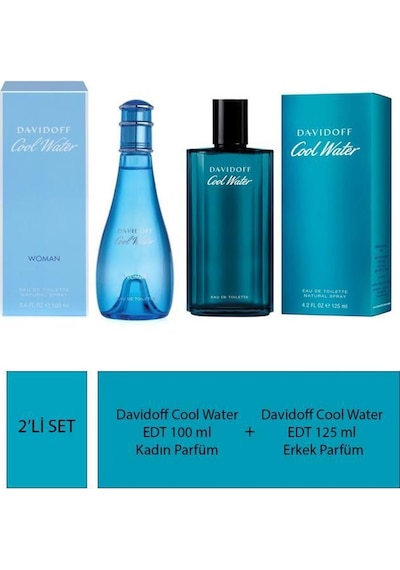 Davidoff Cool Water Kadın Parfüm EDT 100 ML + Davidoff Cool Water Erkek Parfüm EDT 125 ML