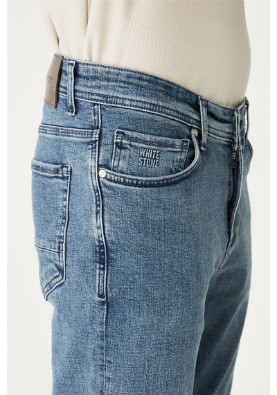Mavi Düz Kesim Modern Jean Pantolon Mavi