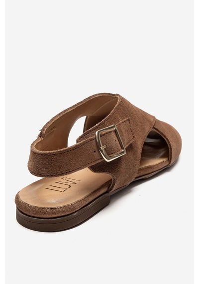 Luvishoes Monaro Toprak Süet Hakiki Deri Kadın Sandalet