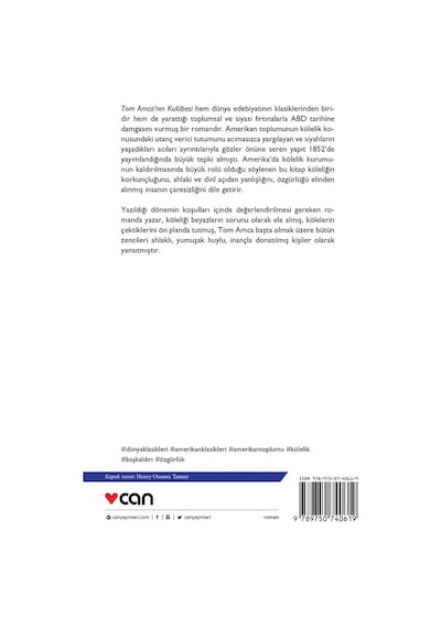 Tom Amca'Nın Kulübesi  -Harriet Beecher Stowe - Can Yayınları