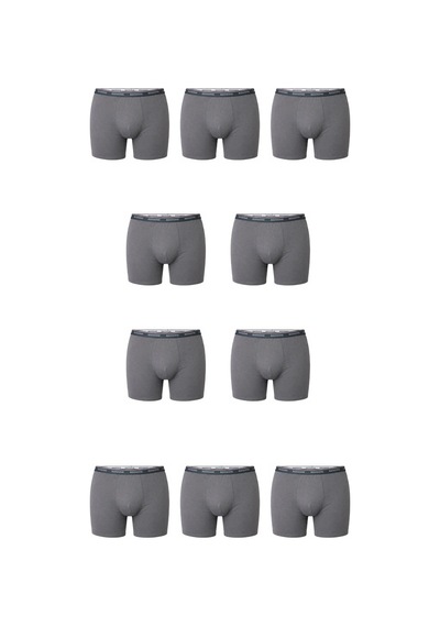 10 Adet Çoklu Paket Erkek Büyük Beden Redzone Likralı Bambu Boxer Gri