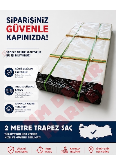 Galvanizli Trapez Çatı Kaplama Sacı 2 Metre 5 Adet-su Geçirmez Ve Paslanmaz Metal Sac