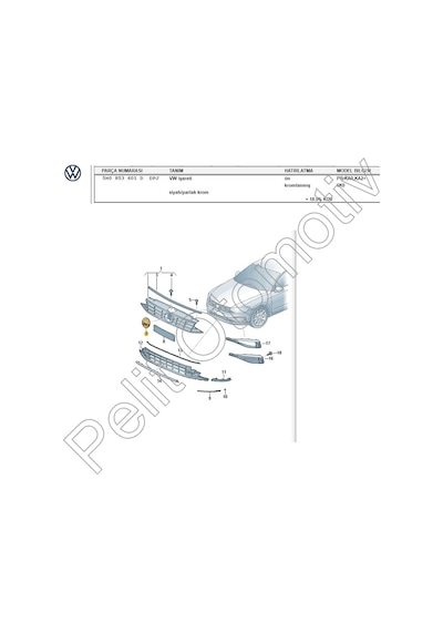 Caddy Ön Panjur Arması 5h0853601d