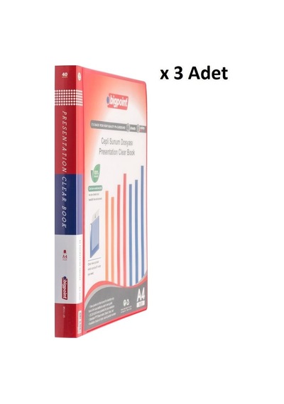 Bigpoint Sunum Dosyası Cepli 40'lı Kırmızı X 3 Adet Diğer