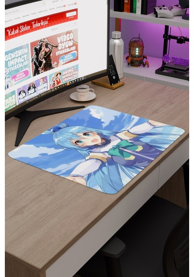 Konosuba Kaymaz Dikişli Kauçuk Oyuncu Mousepad V5 - 48x40 Xl Gaming Mouse Pad Fare Altlığı