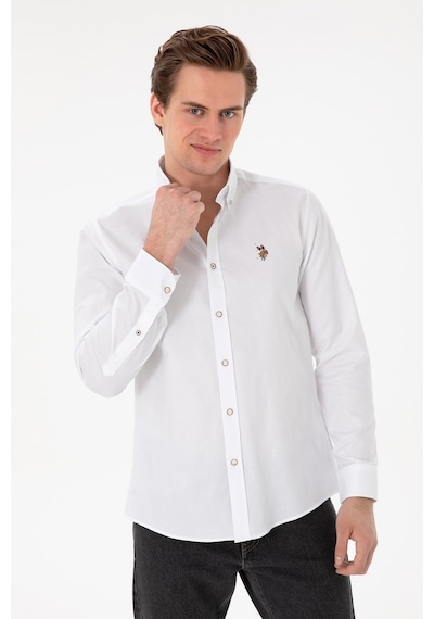 U.S. Polo Assn. U.s. Polo Assn. Pamuk Uzun Kol Slim Fit Gömlek 2082904 Beyaz