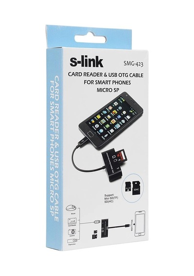 S-link Smg-423 Micro Usb To Cep Tel Kart Okuyucu + Hup Çevirici Kdo