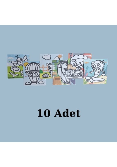 Kum Boyama Seti 10 Adet A4 Boyutunda 27x20