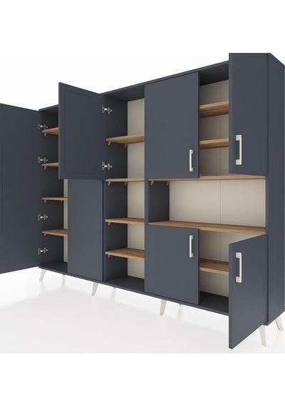 Arges Dolap 13 Raflı 7 Kapaklı 220x30x163 Antrasit-antrasit/çam Antrasıt/atlas Çam - Antrasıt Arges Dolap 13 Raflı 7 Kapaklı 220x30x163 Antrasit-antrasit/çam Antrasıt/atlas Çam - Antrasıt
