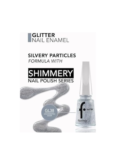 Yoğun Simli Şeffaf Oje - Glitter Nail Enamel - Gl038 Holographıc Sılver-8682536049924