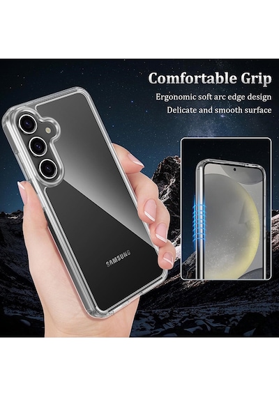 Samsamsung Galaxy Uyumlu S24 Kılıf Darbe Koruma Silikon + Ekran Cam Set