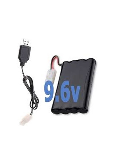 Bataryapil 9.6V 1100Mah  Tamiya Soketli Pil ve Usb Şarj Cihazı