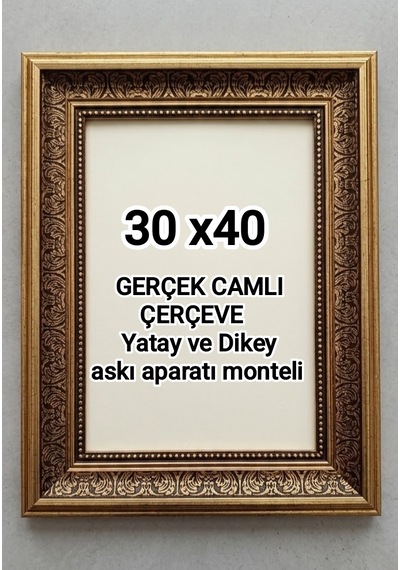 30 X 40 Fotograf Resim Belge Serifika Diploma Çerçevesi Gerçek Camlı 009