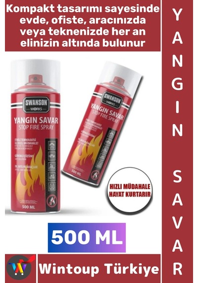 Yangınsavar Ev Ofis Otomobil Kamp Acil Durum Hızlı Müdahale Söndürme Tüpü Sprey Yangın Savar 500 Ml