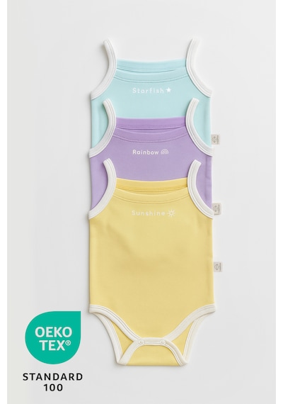 Luppinos Holiday 3lü %100 Pamuk Nakışlı Bebek Atlet Set Açık Lila