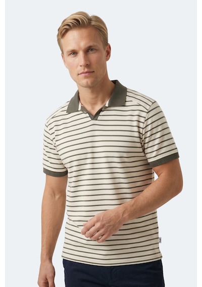 Slazenger Zoll Erkek Polo Yaka Beyaz / Yeşil Tişört