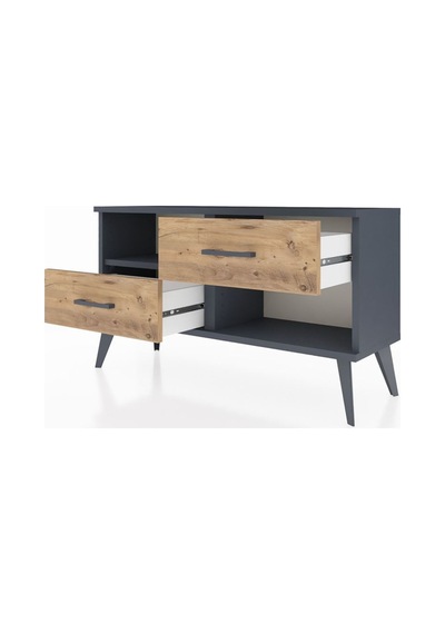 Arges Şifonyer Tek Raflı 2 Çekmeceli 88x30x48 Antrasit-antrasit/çam Antrasit/çam Arges Şifonyer Tek Raflı 2 Çekmeceli 88x30x48 Antrasit-antrasit/çam Antrasit/çam