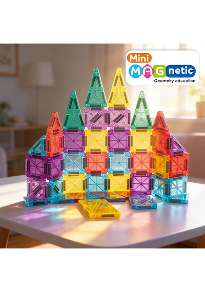 Seyahat Tipi Metal Kutulu Mini Magnetic Yapı Blokları 3d Puzzle 49 Parça